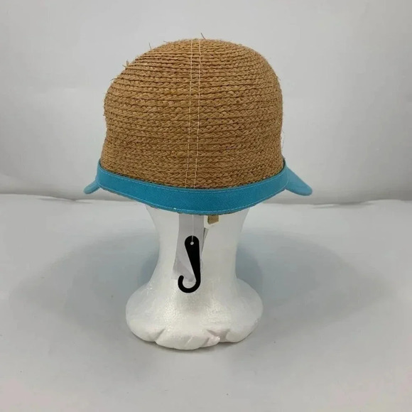 Flora Bella Women\'s Natural Paper Braid Fabric‎ Brim Sun Outdoor Hat OS NWT main image 7